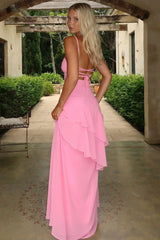 Anais Tiered Ruffle Maxi Dress - Pink