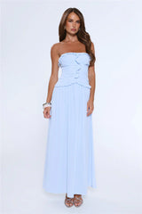 Hour Whispers Strapless Maxi Dress Blue