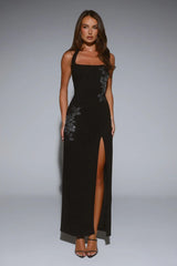 Too Hot To Miss Halter Maxi Dress Black