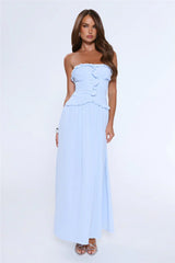 Hour Whispers Strapless Maxi Dress Blue